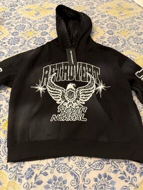 Retrovert Never Been Normal Men’s Black Fleece Hoodie